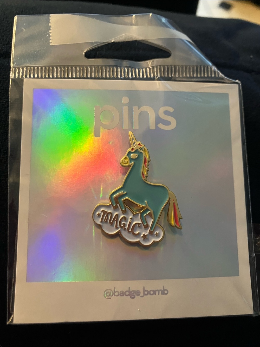 Blue Unicorn 'Magic' Enamel Pin by Badge Bomb